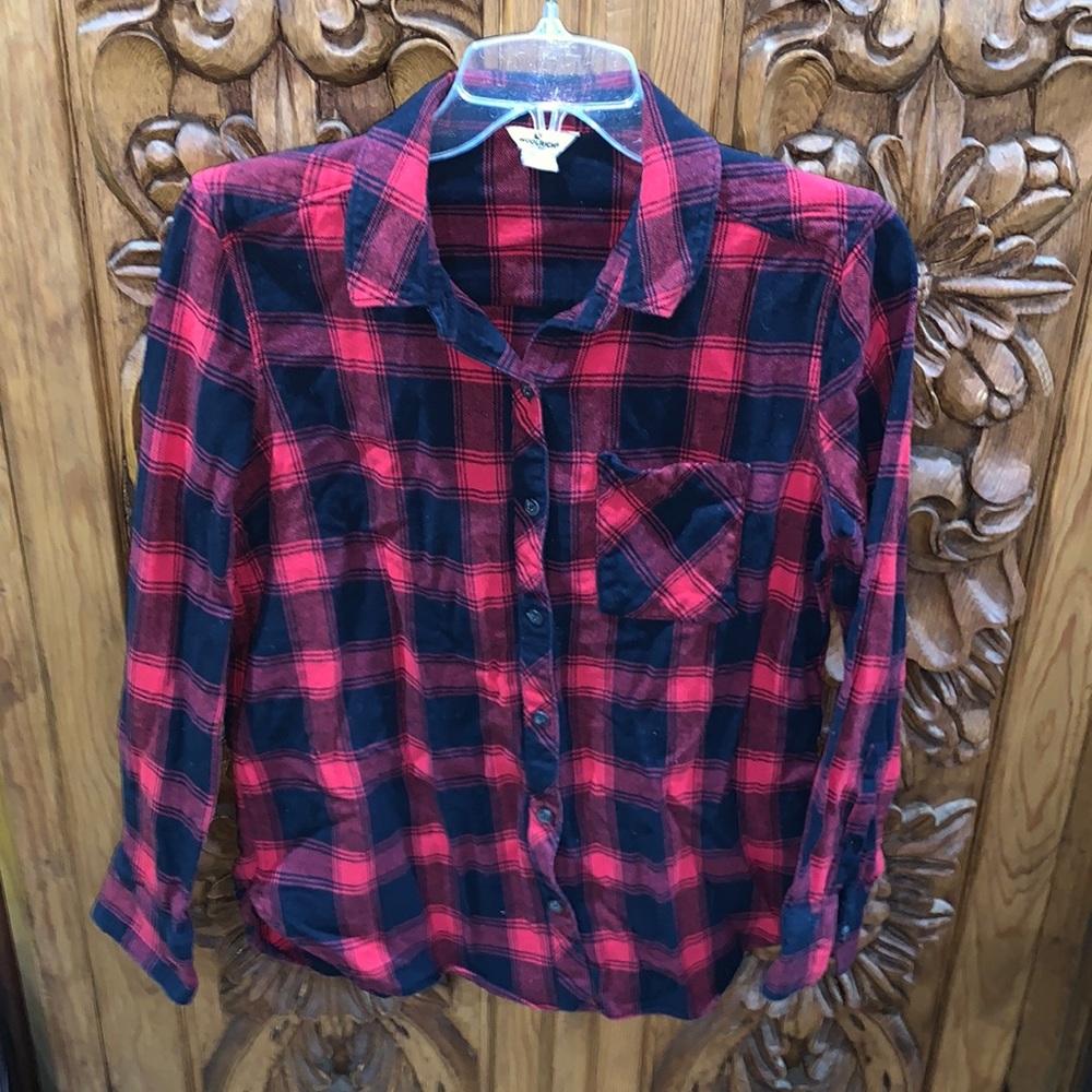 EUC Woolrich medium brushed flannel plaid shirt
